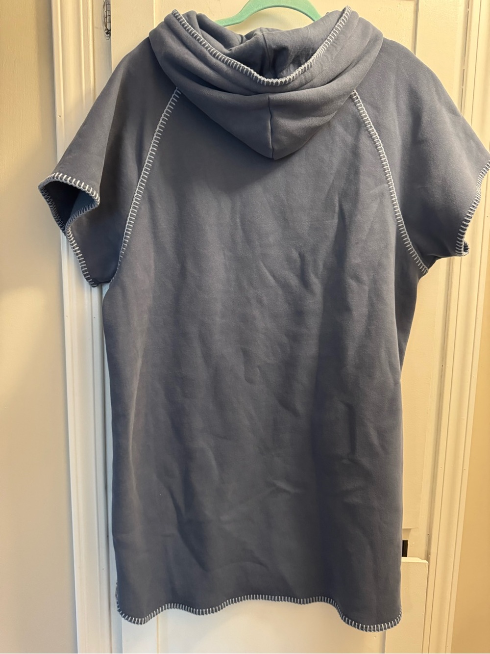 UGG Kelsey Hoodie Dress Large Blue Short Sleeve Pullover Sweatshirt Dress  L - Picture 2 of 15